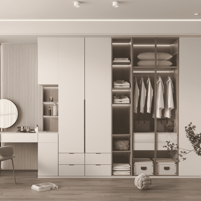 Modular Closet Systems With Sliding Door Wardrobe Units