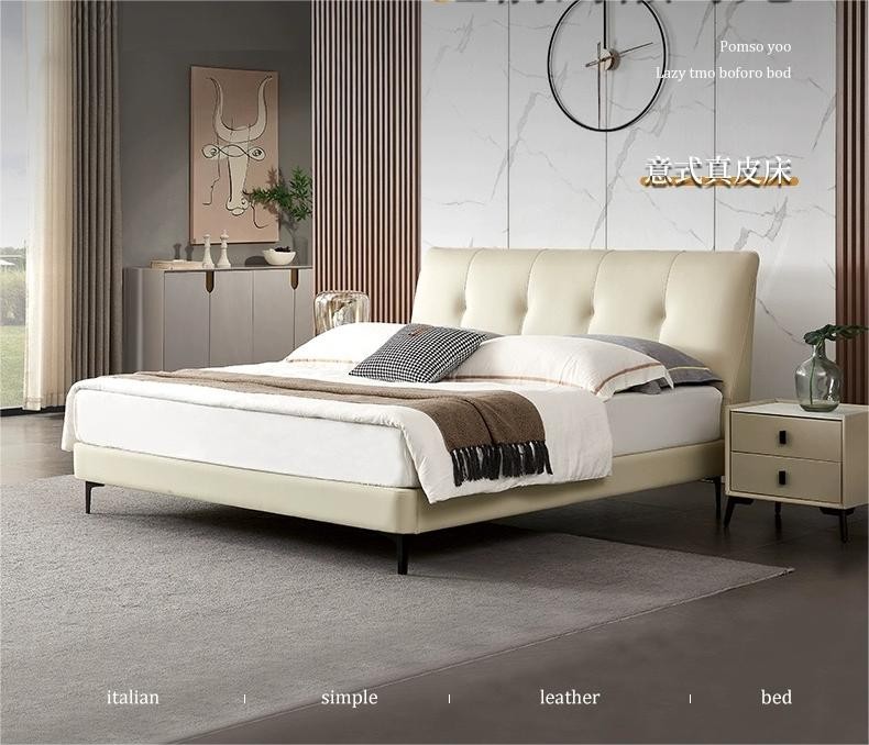 Genuine leather soft bed