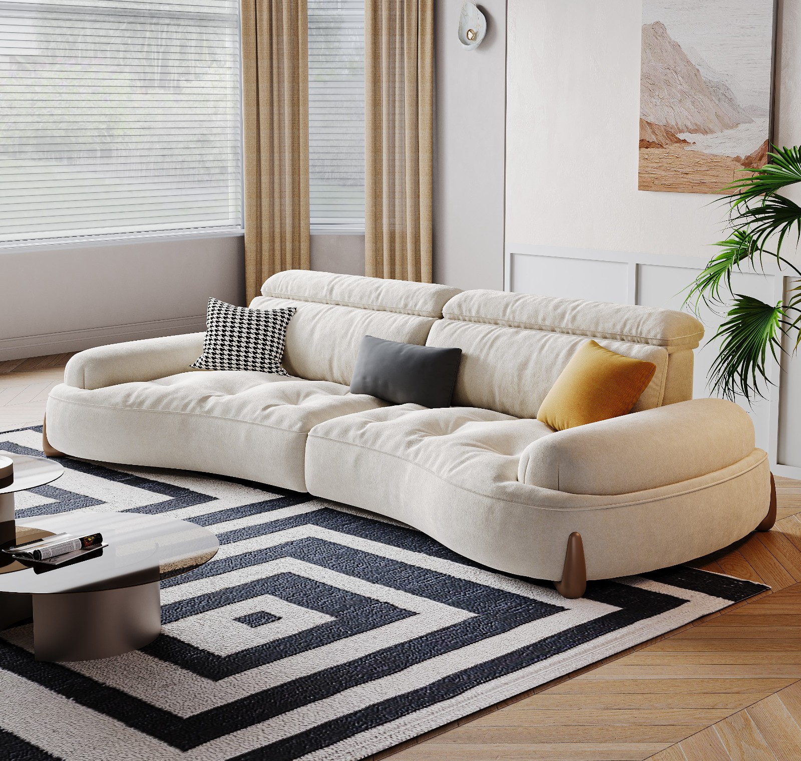 Cream - Chinese style sofa