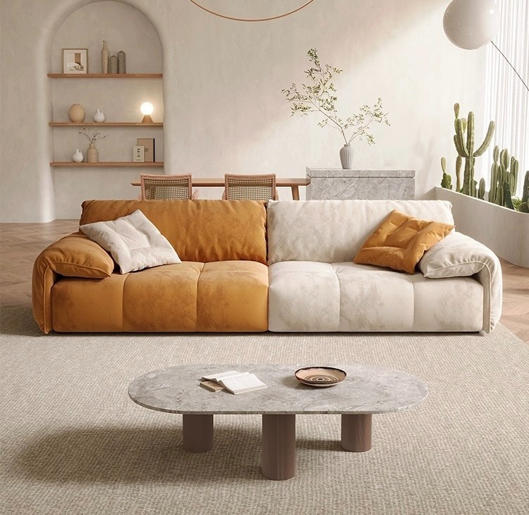 Small Nordic fabric sofa