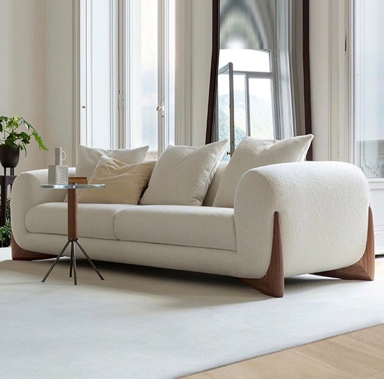 Small Nordic fabric sofa