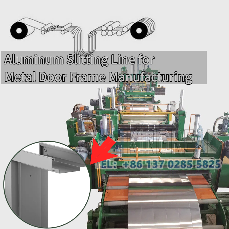 Linha de corte longitudinal de alumínio para fabricação de caixilhos de portas metálicas