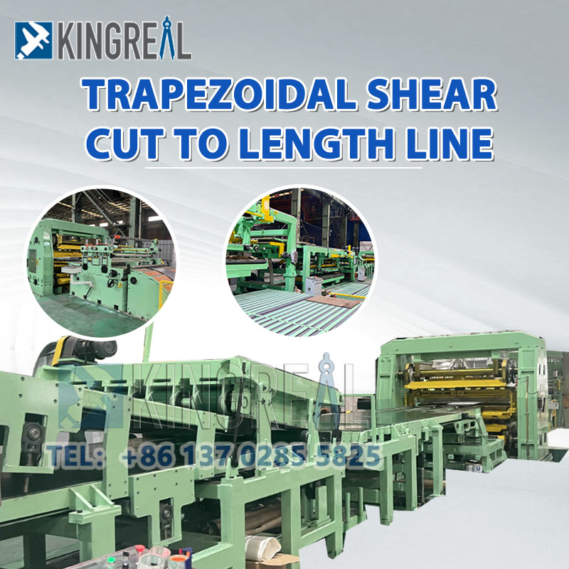 trapezoidal shear cut to length machine