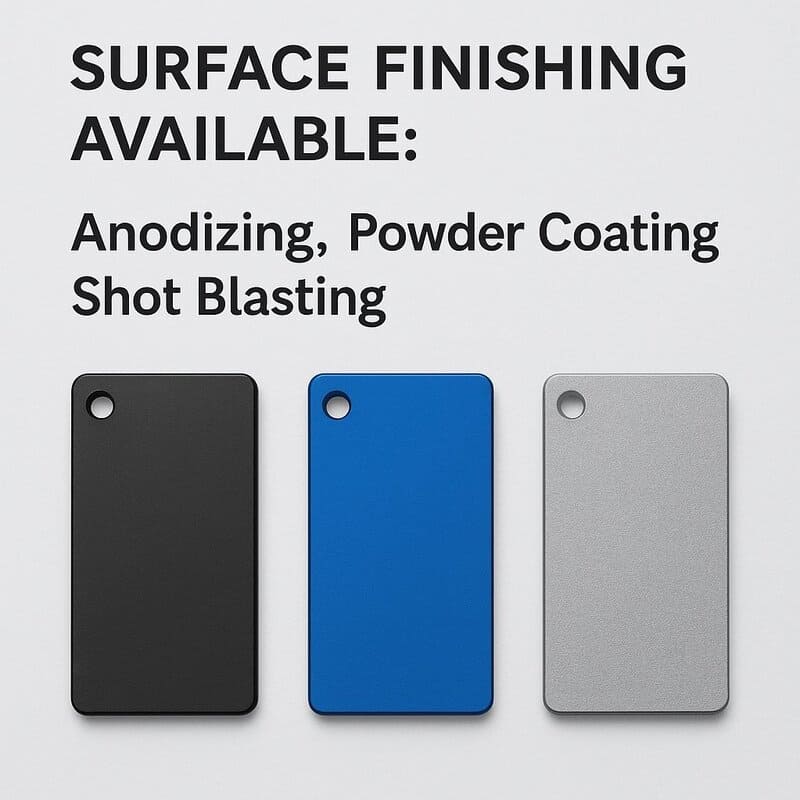Surface Finishing Available: Anodizing, Powder Coating, Shot Blasting