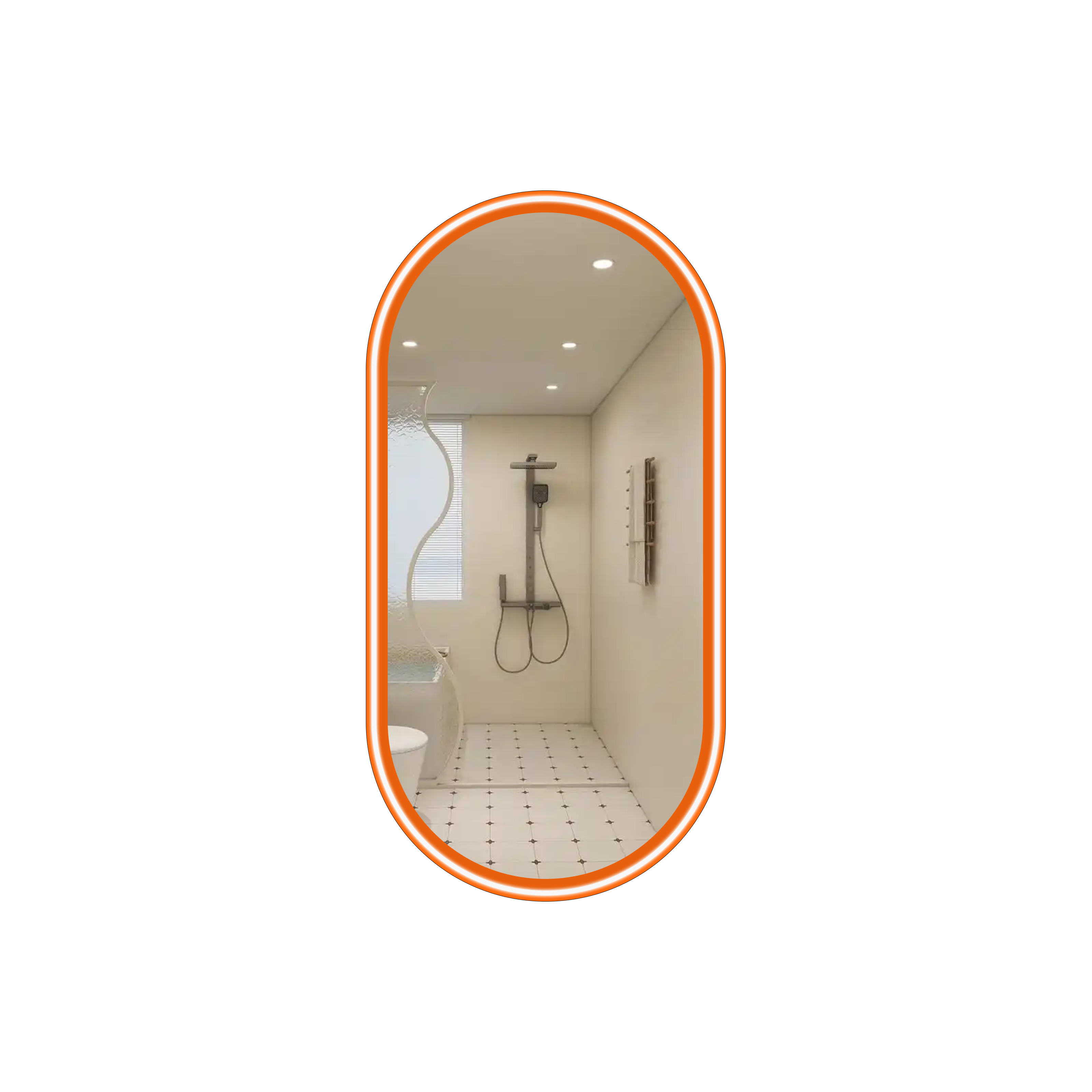 Wall Mounted Aluminum Alloy Oval Mirror
