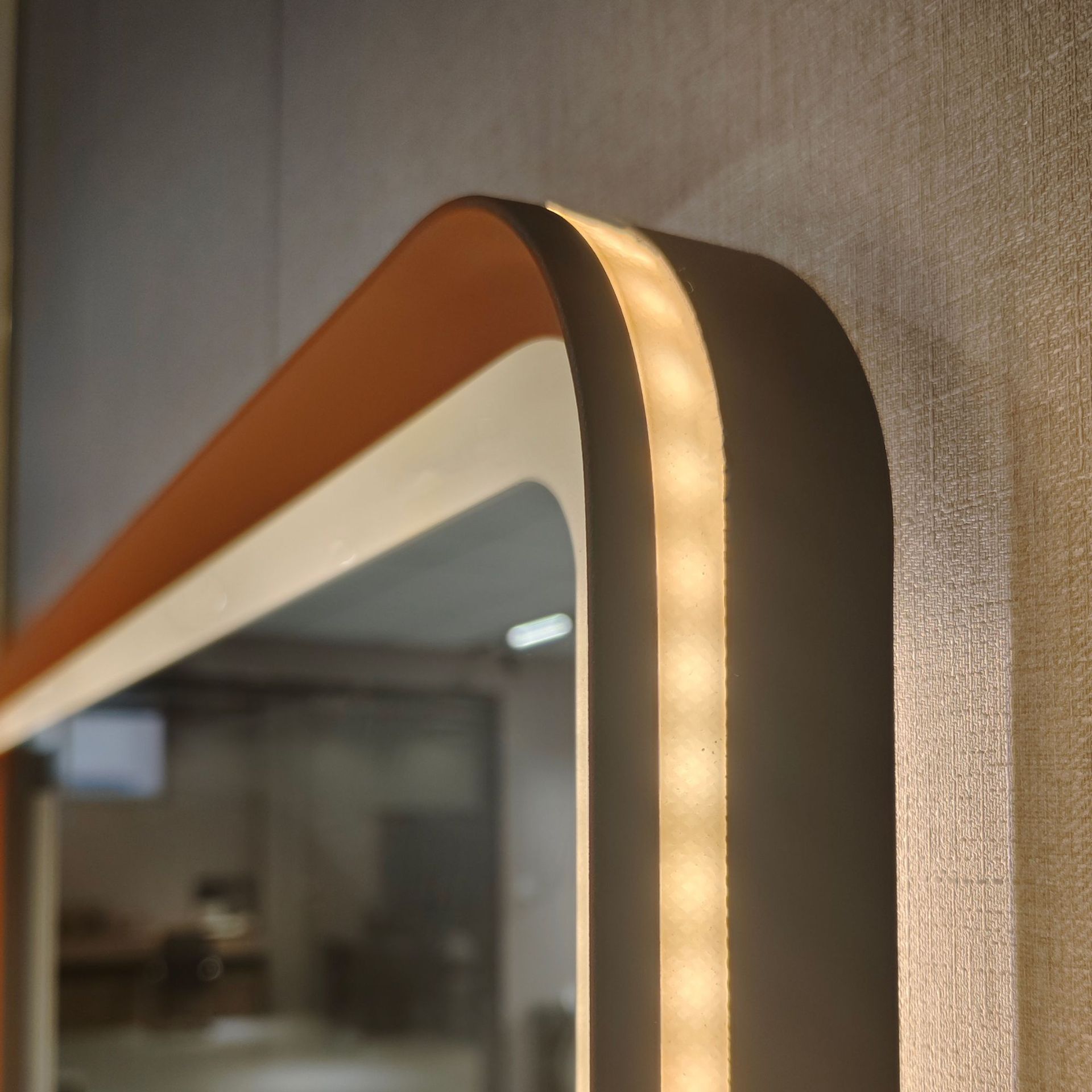 Modern Multifunctional Orange Square Bathroom Mirror