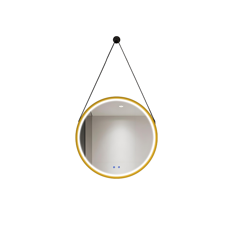 Golden Round Wall Decorative Hanging Mirror With Light