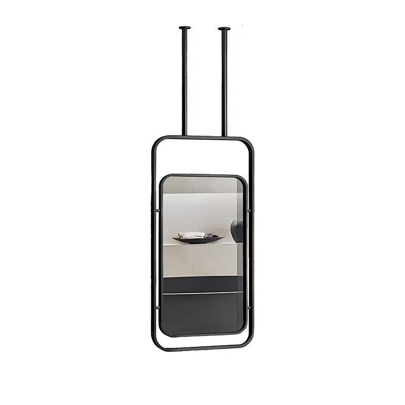 Black Frame Oval Mirror With Light