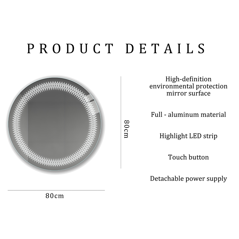 Crystal Pattern Ring Light Vanity Mirror