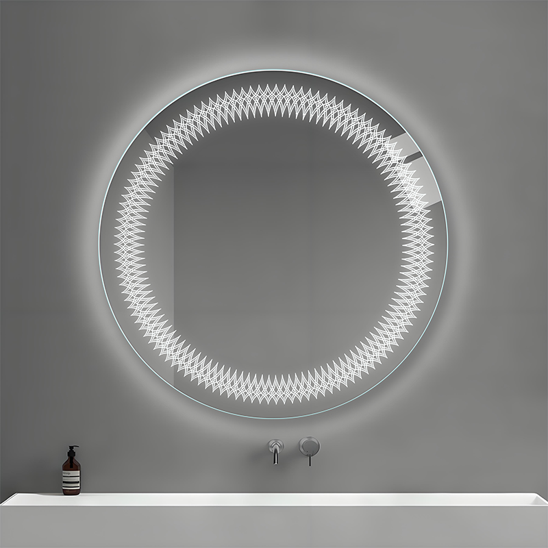 Crystal Pattern Ring Light Vanity Mirror