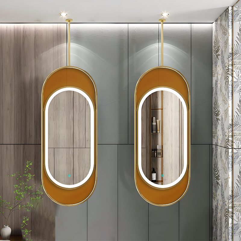 Polished Stainless Steel Suspended Mirror For Hotel