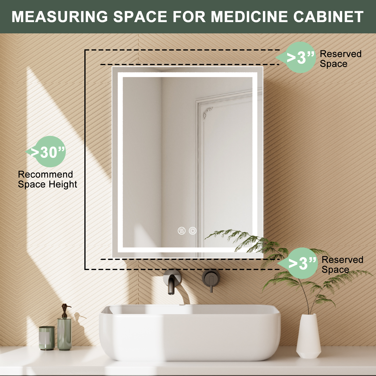 Wall-Mounted Aluminum Alloy Smart Bathroom Mirror Cabinet