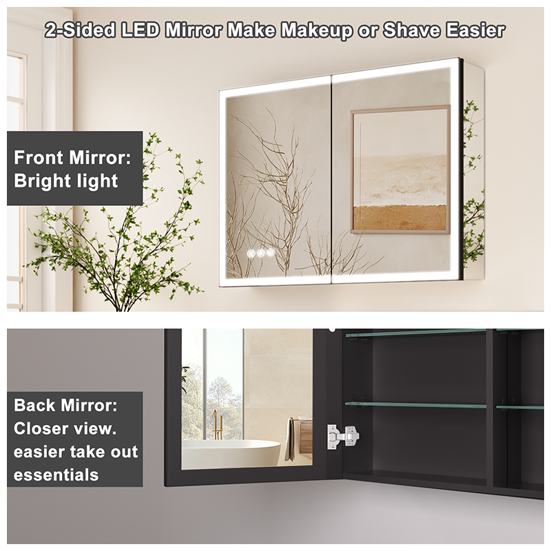 2-Sided LED Vanity Mirror with Adjustable Lighting for Makeup Application