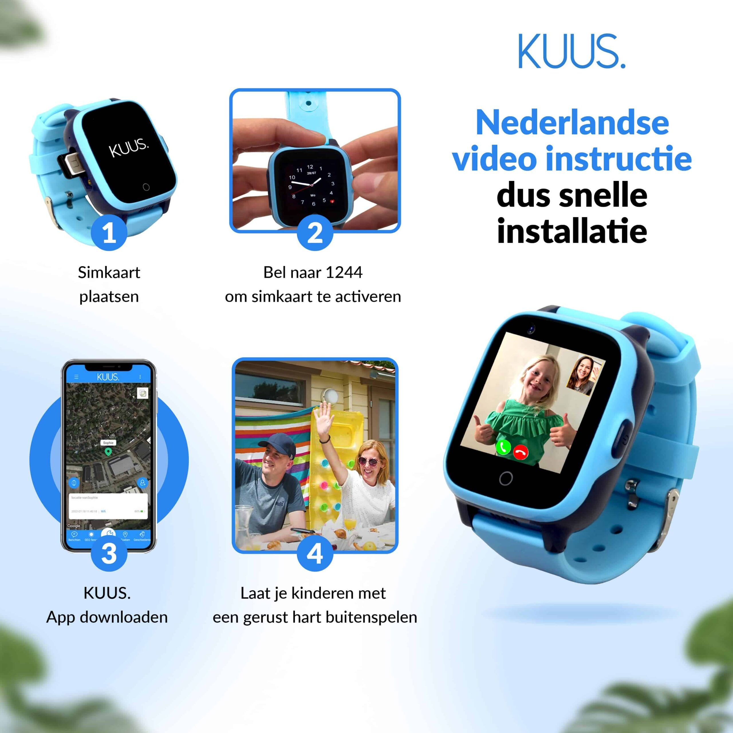 Smartwatch Android multilíngue para crianças, compatível com as bandas Vodafone e Orange.