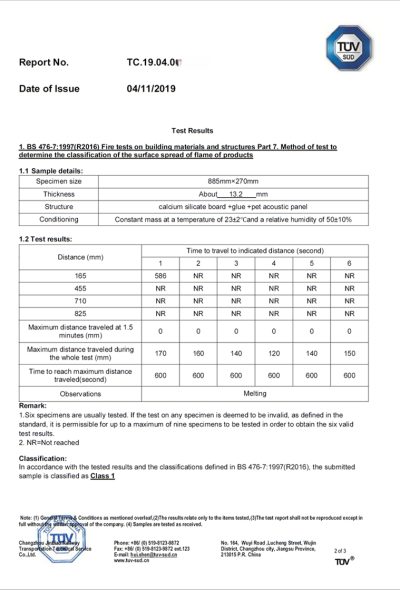 PET 12mm BS476-1 Class 1
