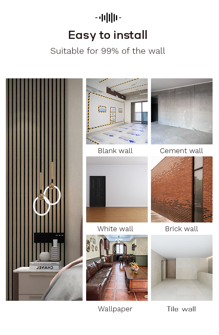 Acoustic MDF slat panel - Natural wood veneer (UV)