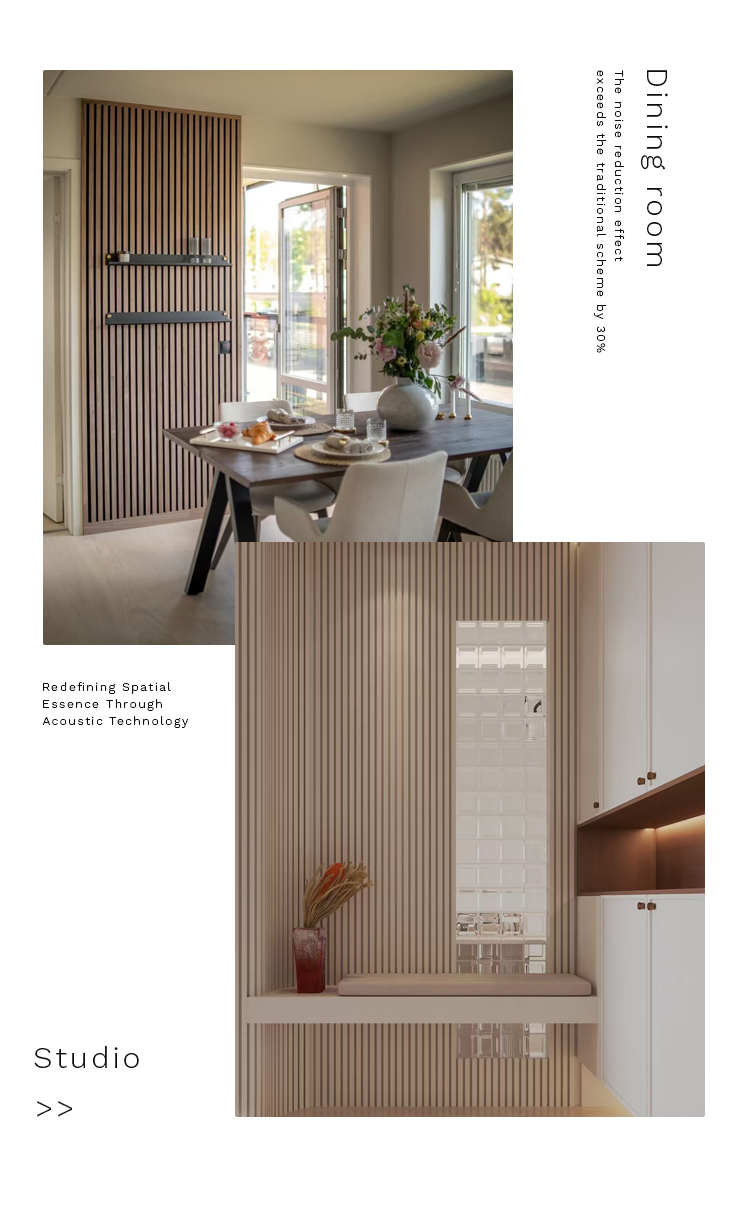 Acoustic MDF slat panel - Technical veneer