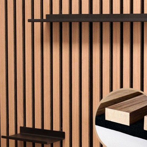 Acoustic MDF slat panel - Natural wood veneer