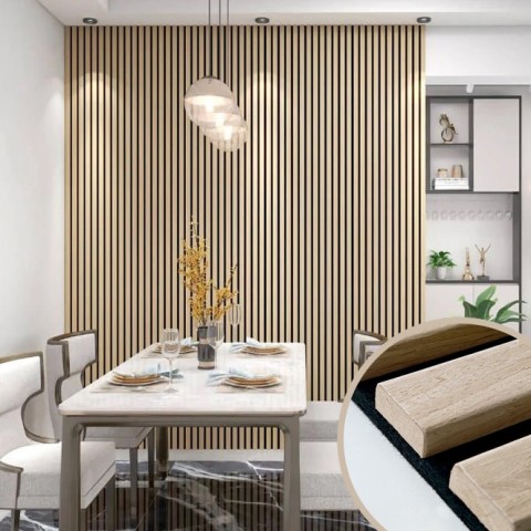 Acoustic MDF slat panel - Technical veneer