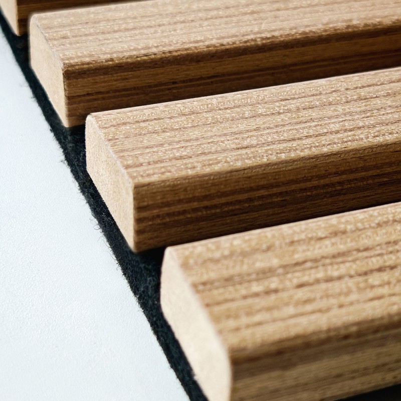 Panel de listones de madera ignífugo de clase A de 21 mm | Absorción acústica NRC 0,8 | Proveedor con 16 años de experiencia