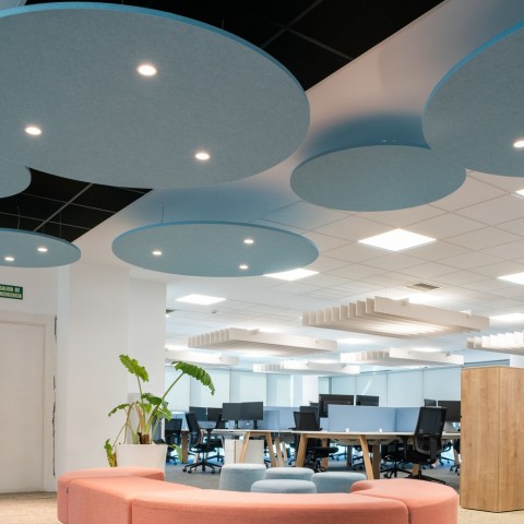 High-Performance Acoustic Ceiling Tiles - Custom Printed PET, Factory Direct & Class A