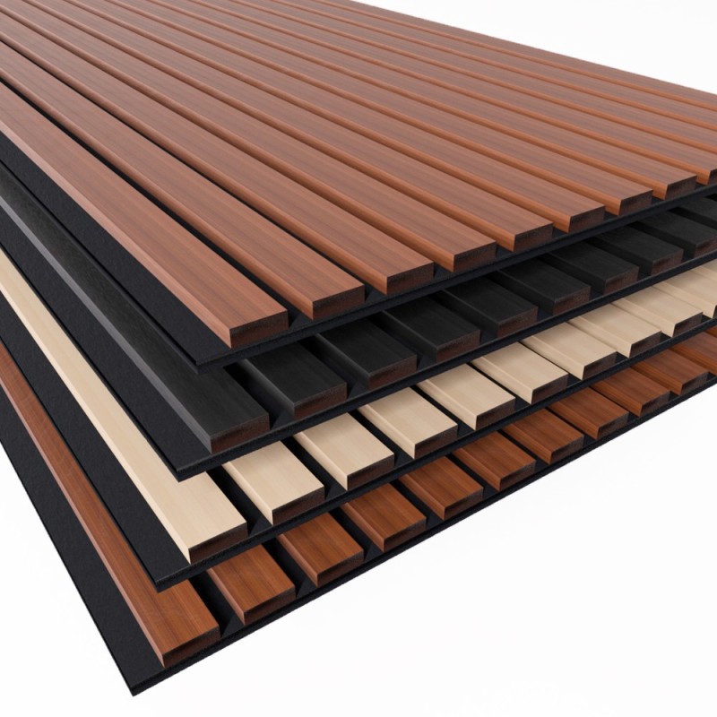 Panel de listones de madera ignífugo de clase A de 21 mm | Absorción acústica NRC 0,8 | Proveedor con 16 años de experiencia