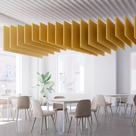 Fire-Resistant Acoustic Ceilings - Drop-in PET Tiles, Any Pattern & Low MOQ