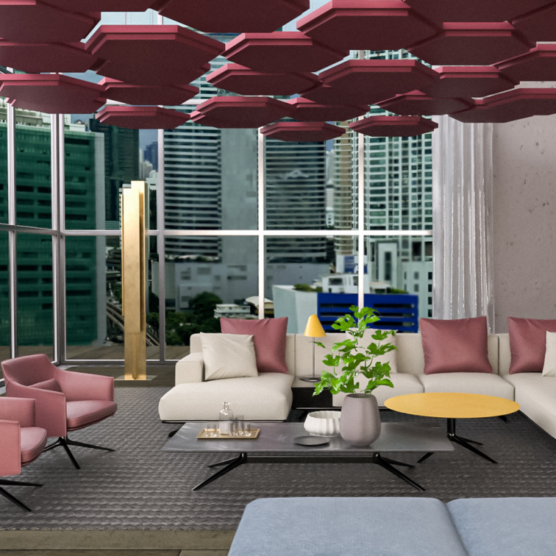 Dalles de plafond acoustiques sur mesure - Fabriquées en usine