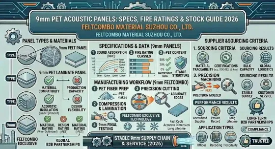 9mm PET Acoustic Panels: Specs, Fire Ratings & Stock Guide 2026