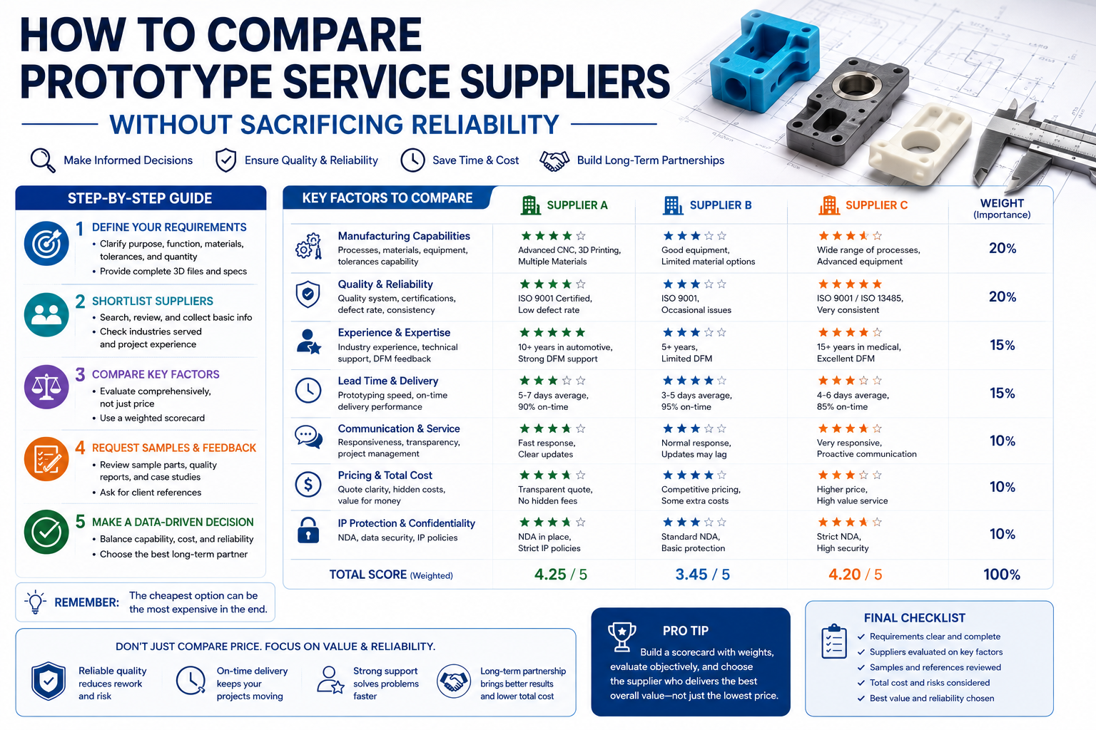 How to Compare Prototype Service Suppliers Without Sacrificing Reliability