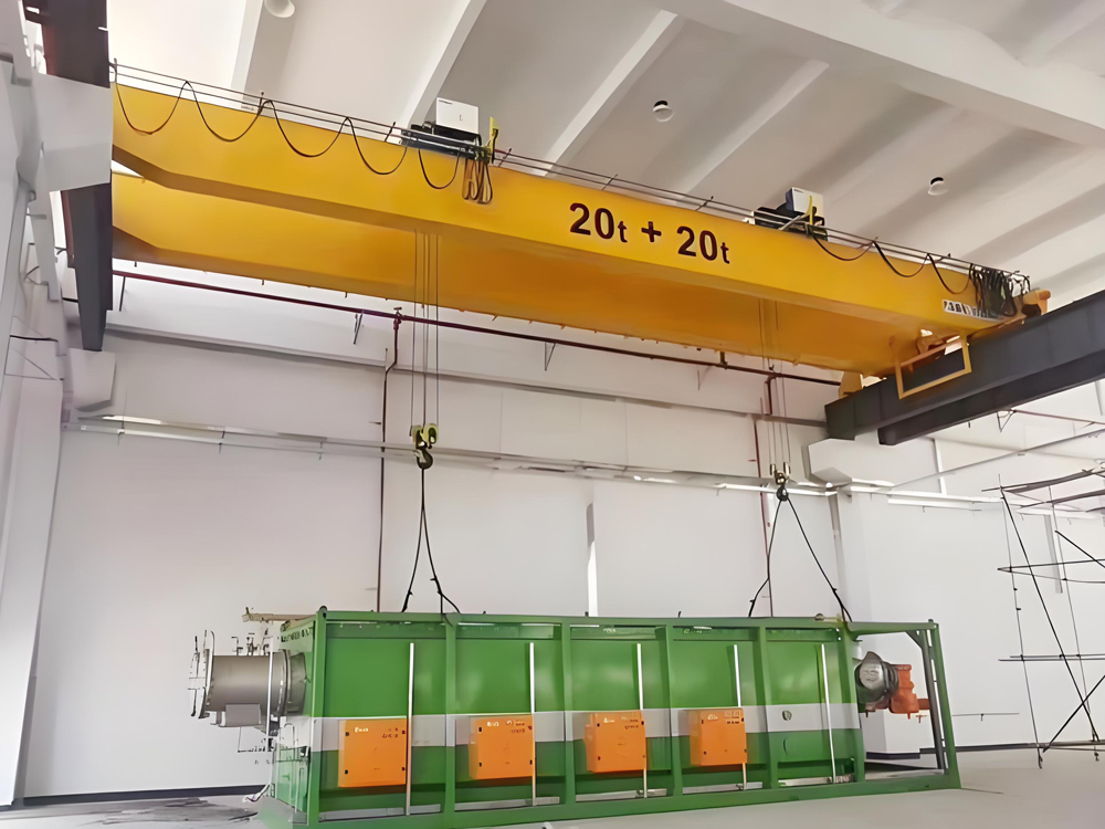 LHE Double Trolley Electric Hoist Double Girder Overhead Crane