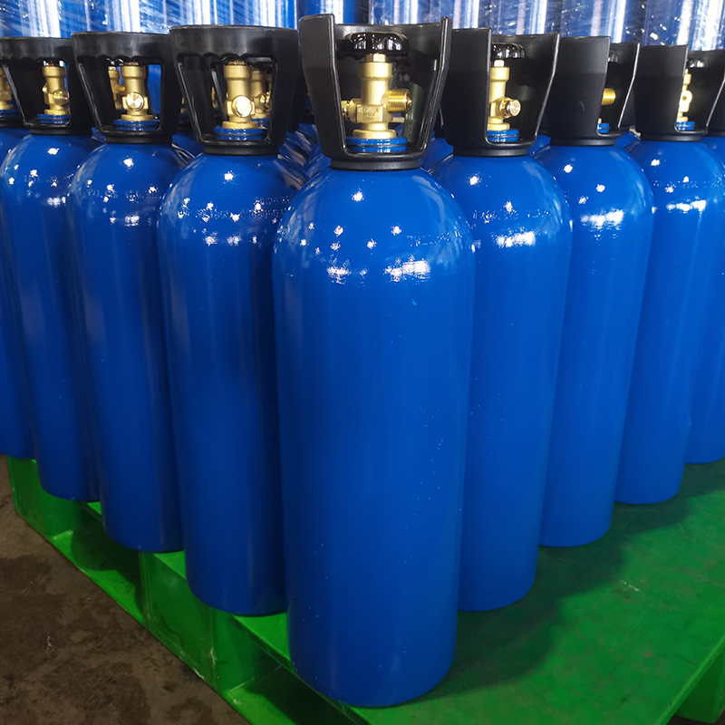 Cilindro de gas CO2 de aluminio para bebidas de 124 bares y 9,1 kg