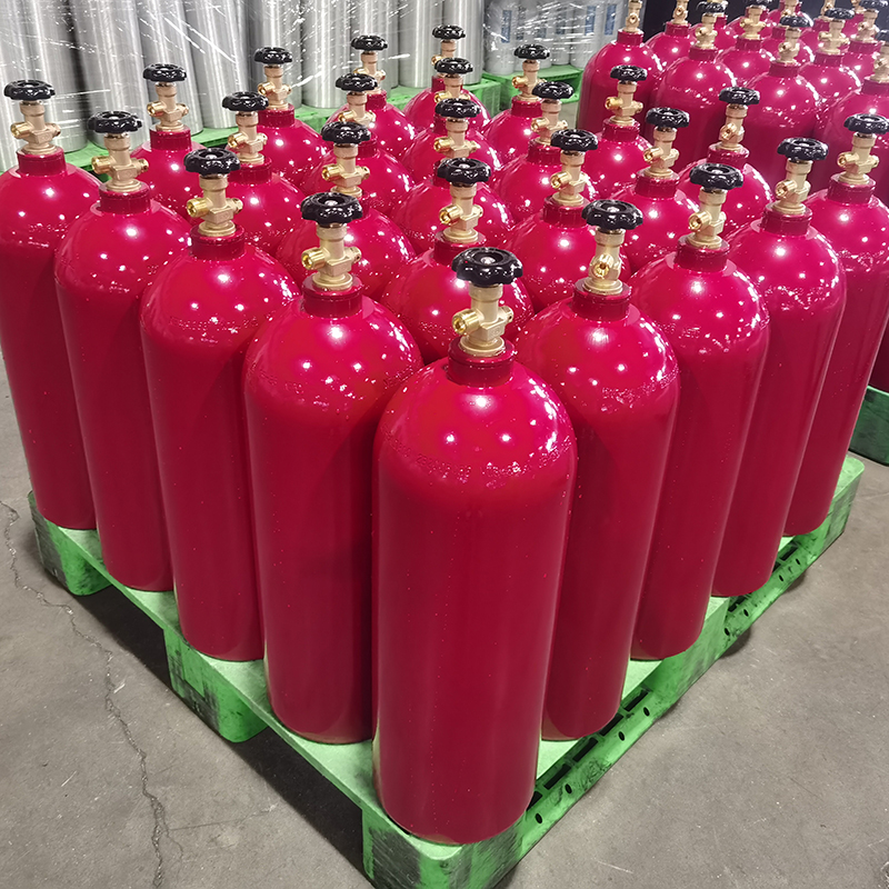 Cilindro de gas CO2 de aluminio para bebidas de 124 bares y 9,1 kg