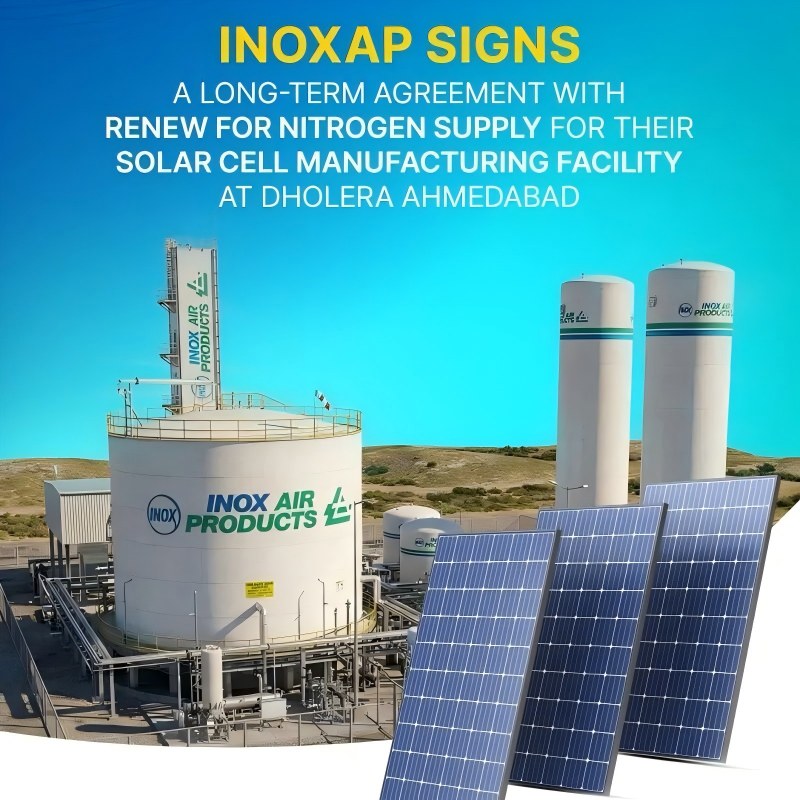 حصلت شركة إينوكس هواء منتجات على عقد توريد النيتروجين وأعلنت عن اتفاقية طويلة الأجل مع شركة تجديد الطاقة الكهروضوئية.