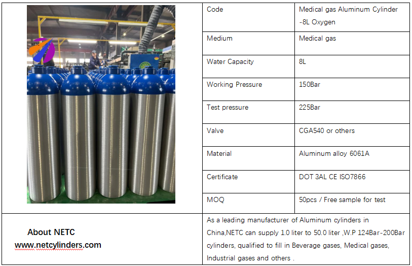 8L medical cylinders