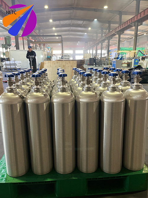 أسطوانة ألومنيوم NETC سعة 10 لترات وضغط 200 بار للاستخدام الصناعي