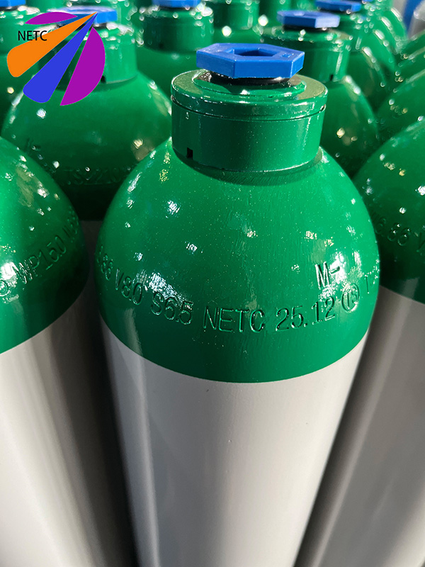 Медицинский алюминиевый кислородный баллон NETC 8 л, 150 бар