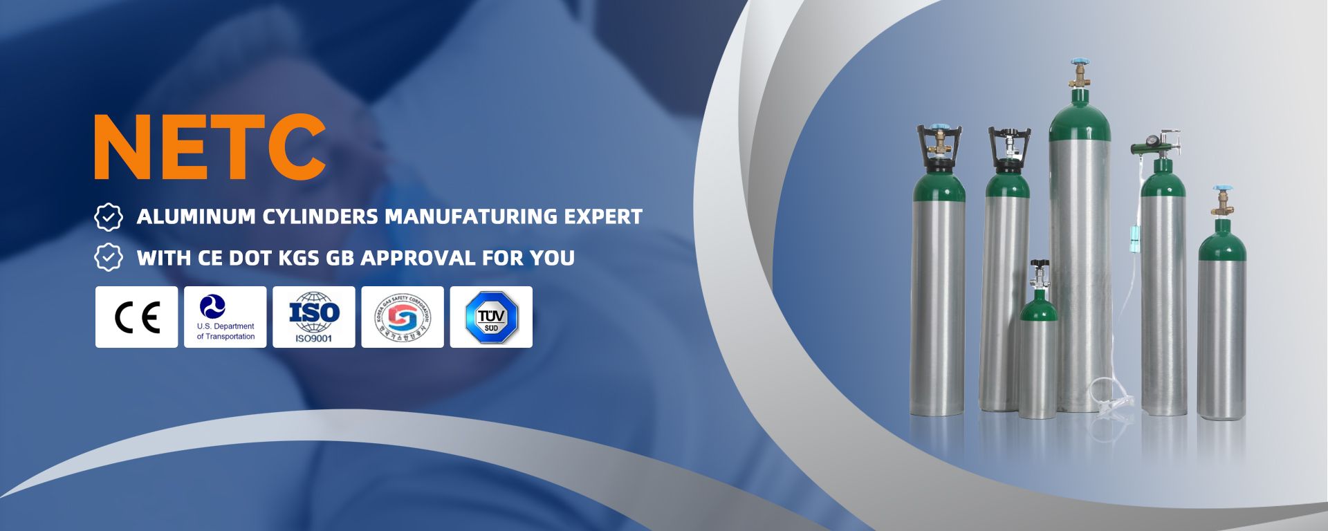 NETC Medical Aluminum Oxygen Cylinder