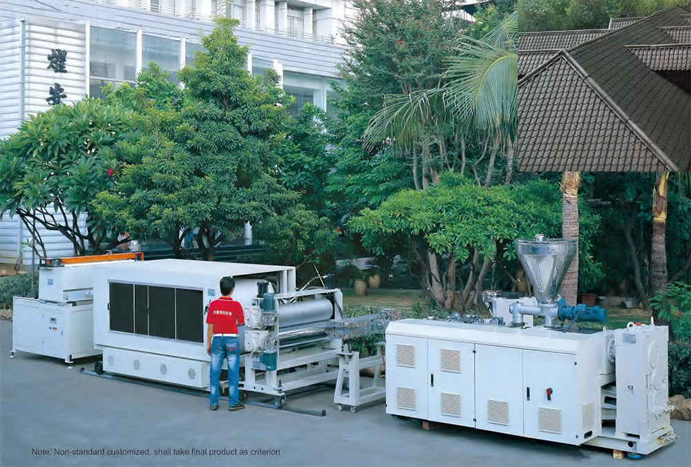 Glazed PVC roof tile extrusiton equipment