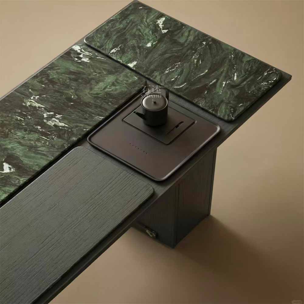 Green Marble with Natural White and Grey Vein