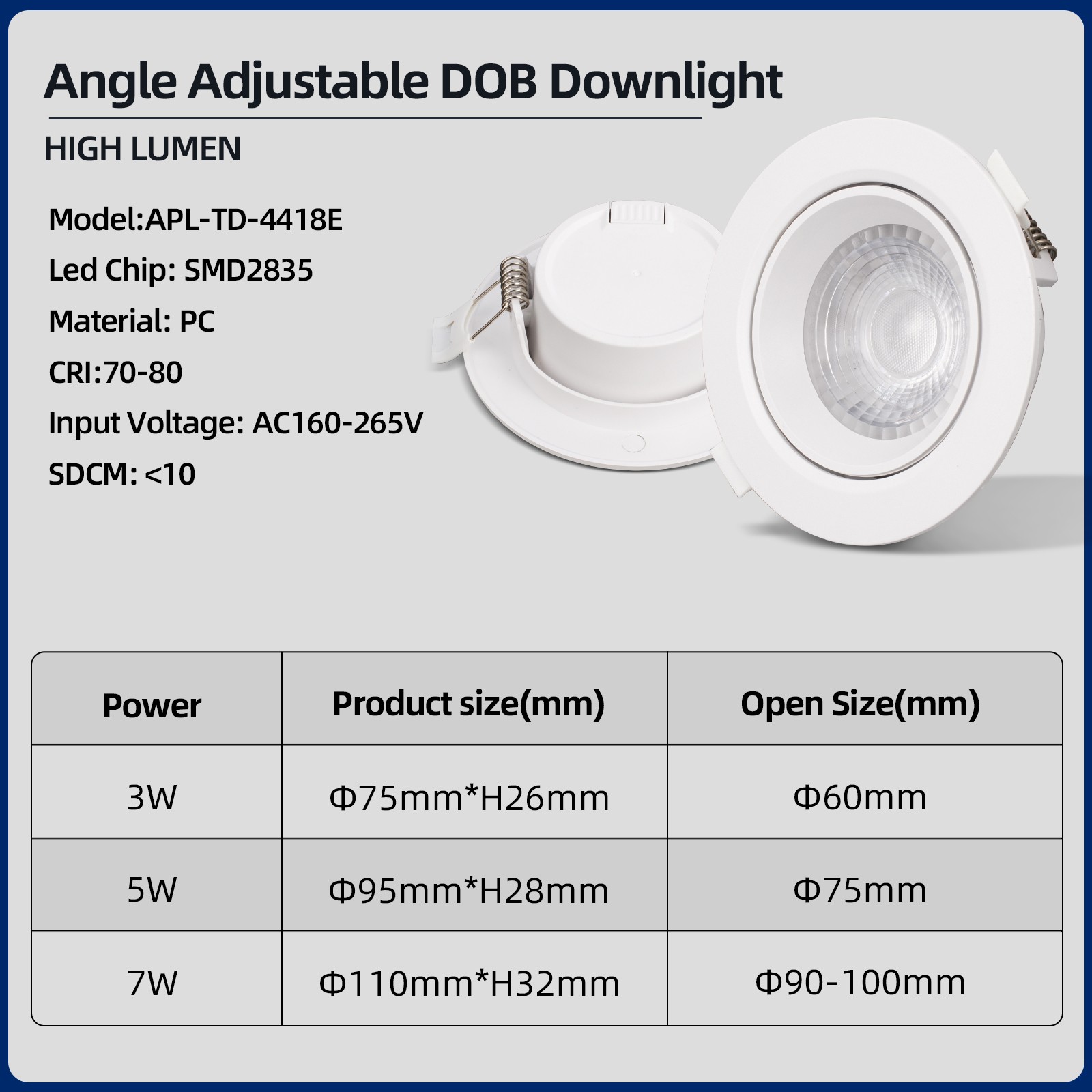 adjustable downlights