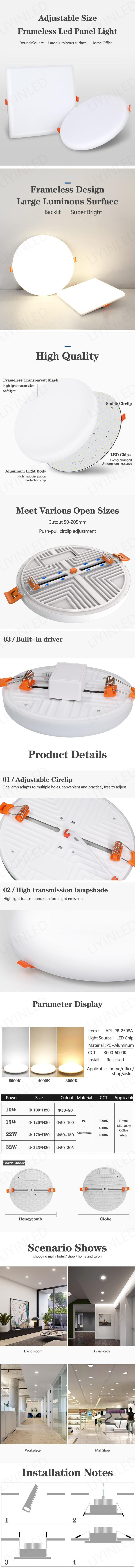 frameless led panel
