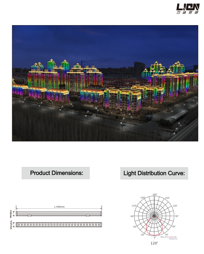 Printed Hole-Pattern Glass IP65 Led Linear Light LY-XTD-2008A1 B1