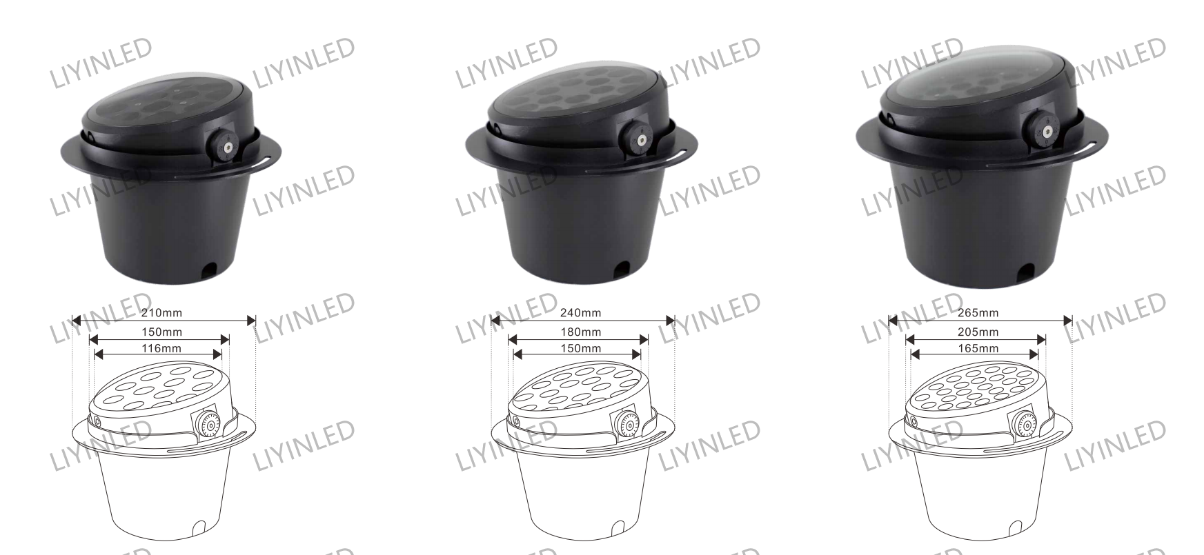 adjustable beam angle Die-cast aluminum led underground light LY-DM-4004
