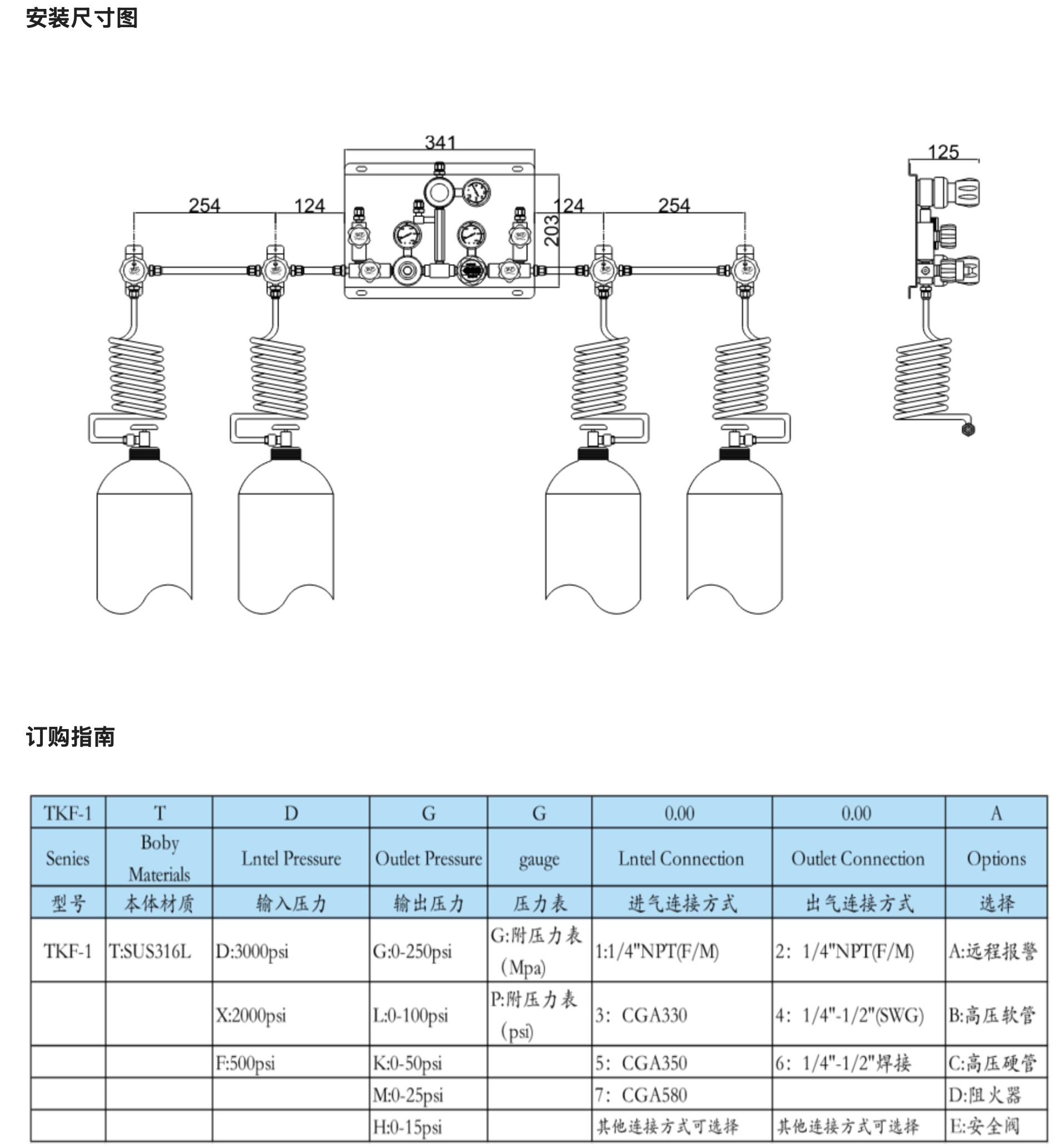 Bilateral automatic switching pressure reducing valve group TKF-1 Bilateral automatic switching pressure reducing valve group TKF-1