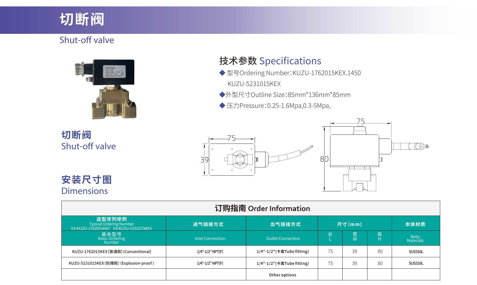 explosion proof shut off valve