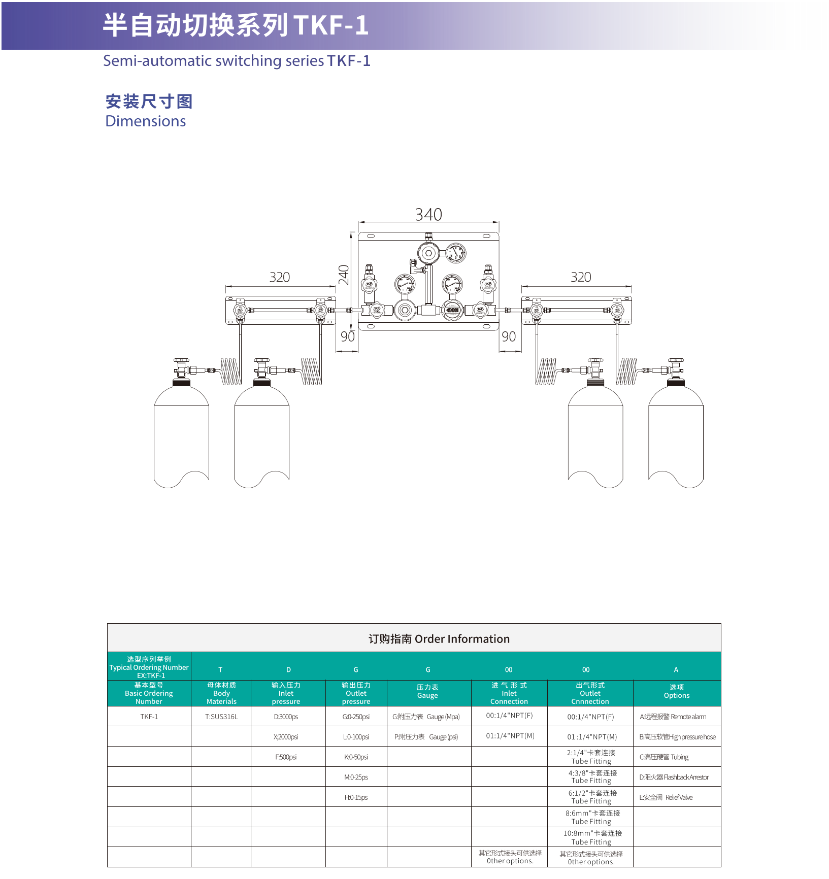 Bilateral automatic switching pressure reducing valve group TKF-1 Bilateral automatic switching pressure reducing valve group TKF-1
