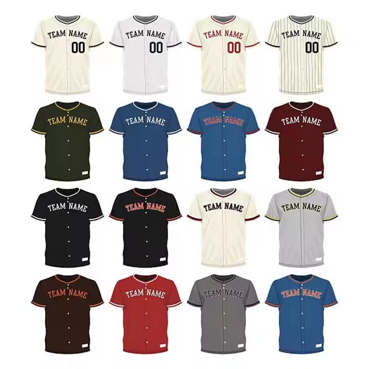 Polyester Printed Striped Baseball Jersey Customized Color Baseball Uniform Custom Volleyball Uniforms