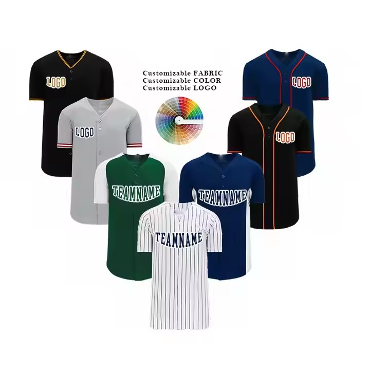 Polyester Printed Striped Baseball Jersey Customized Color Baseball Uniform Custom Volleyball Uniforms