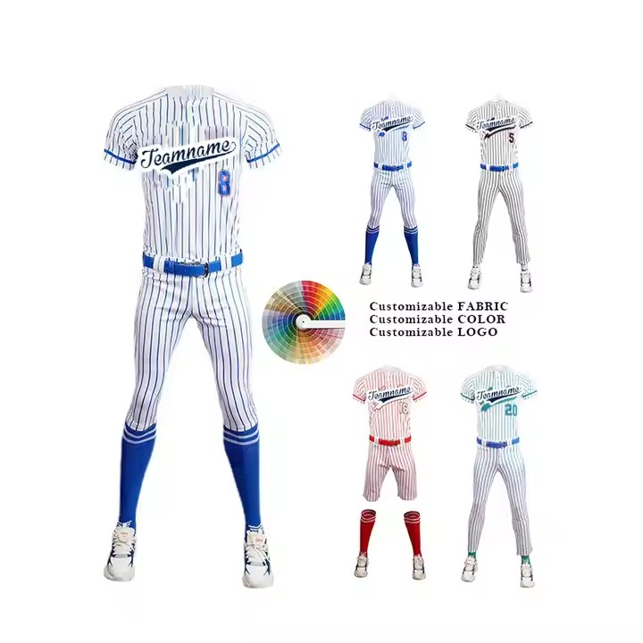 Polyester Printed Striped Baseball Jersey Customized Color Baseball Uniform Custom Volleyball Uniforms